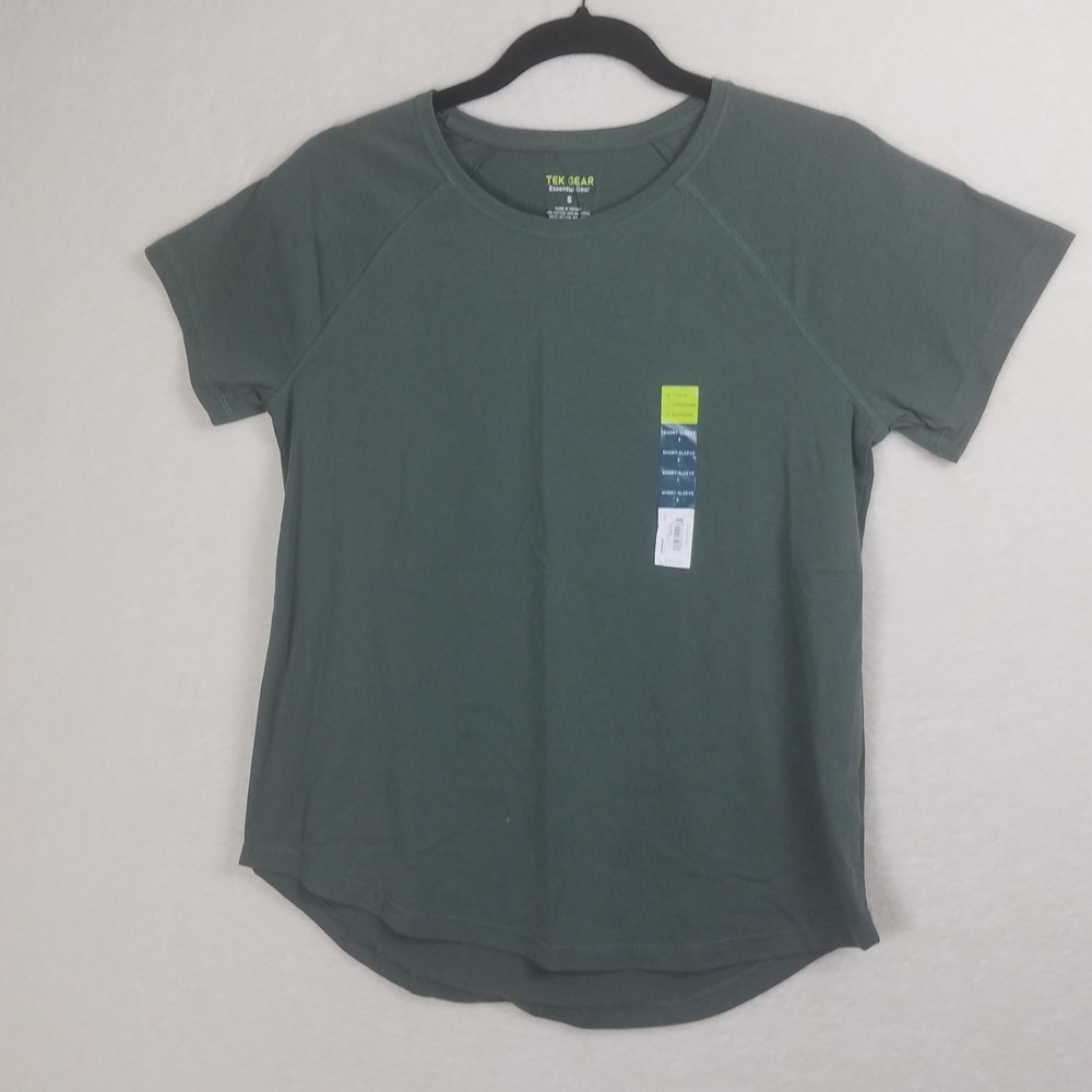 Tek Gear T-Shirt Womens S Green New Raglan Sleeve Cotton Blend Essential Gear